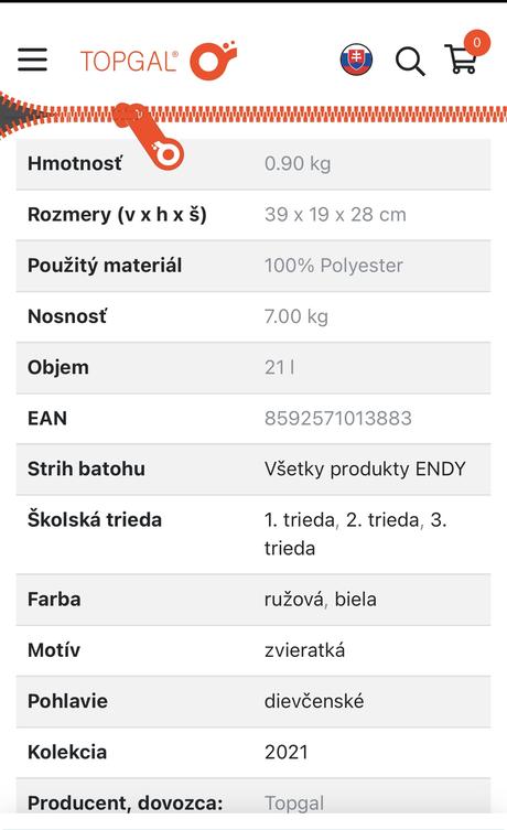 Skolska taska/batoh topgal, 
