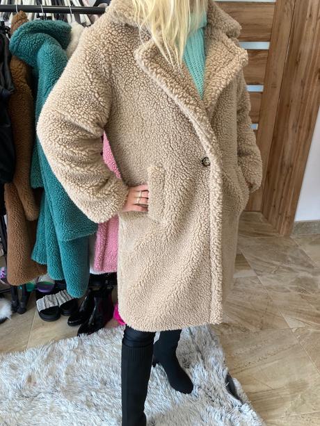 Teddy kabátik bledohnedý uni, l