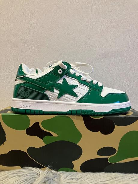 Tenisky bathing ape tmavozeleno biele, 42