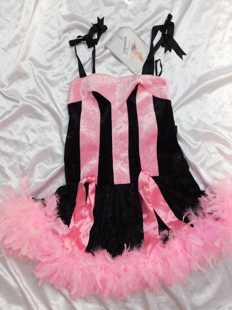 Pakne šaty/maska,čierno/ruzovej farby, 