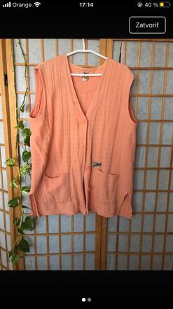 Oranžová vesta/ letná bavlnená vesta, xxl