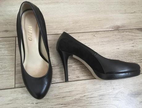 Kožené čierne lodičky hujo, 38