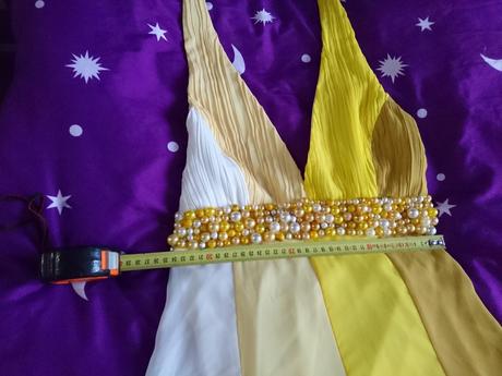 Spoločenské šaty žlté + topanky gratis, m