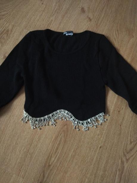 Spoločenský štrasový cropp top zara, zara,s