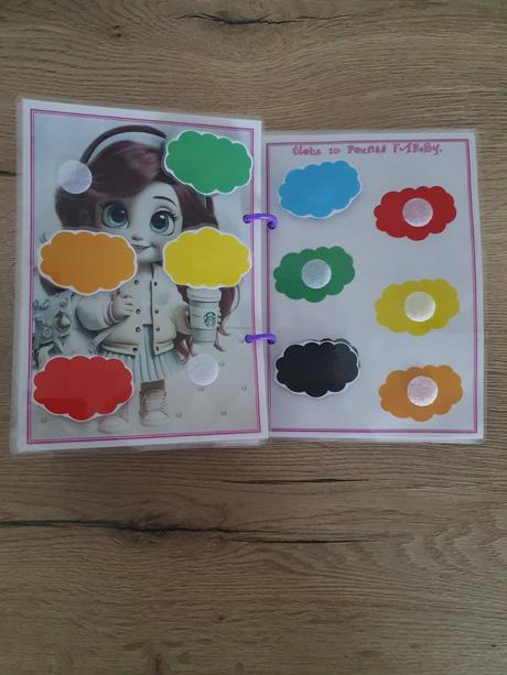 Pracovný zošit na suchý zipa dievčatko od 1 rok., 