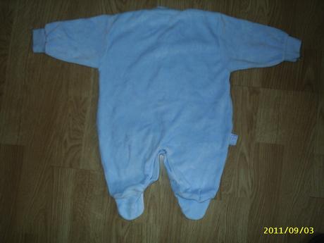 Modrá zamatová dupačka, nenosená, 68