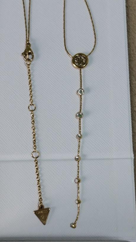 Náušnice visiace a náhrdelník- chirurgická oceľ, guess