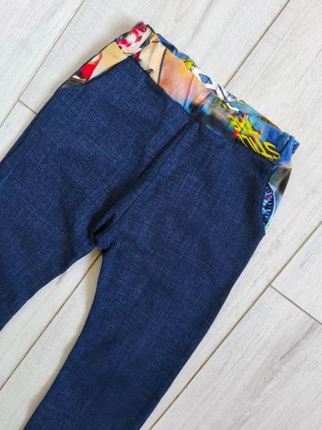 Tepláky jeansového vzhľadu berniuky, 110