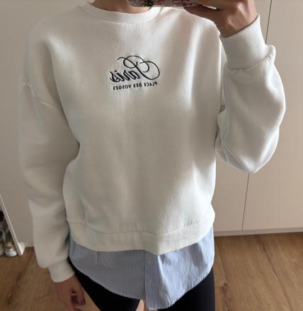 Biela mikina, stradivarius,xs