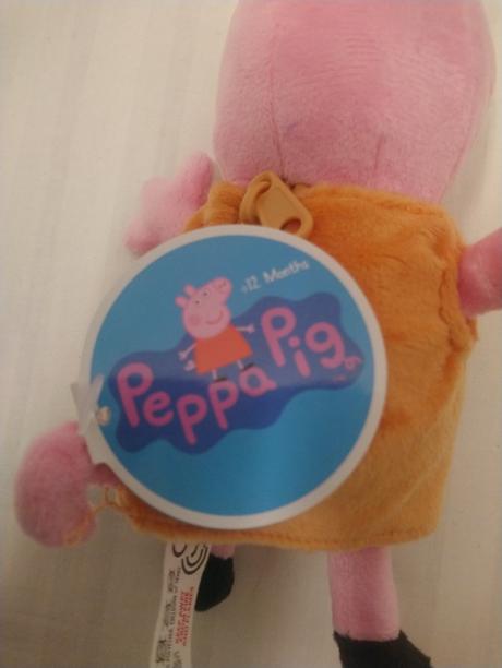 Plyšový peppa pig, kapsička vzadu, prívesok, 21 cm,