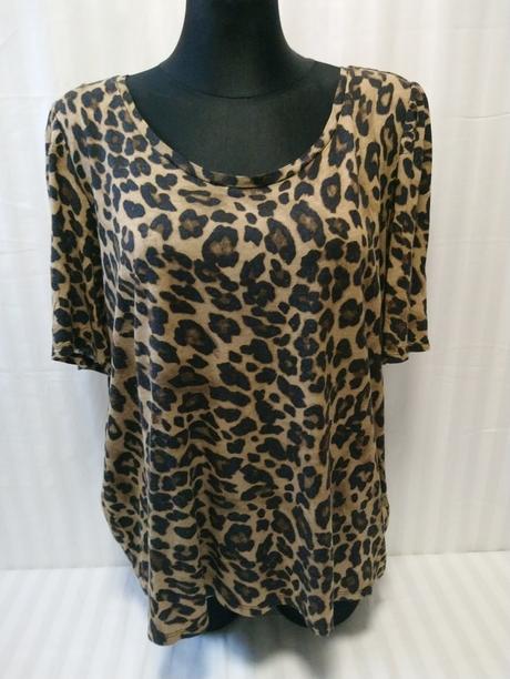 Dámsky hnedý vzorovaný top, xxxl