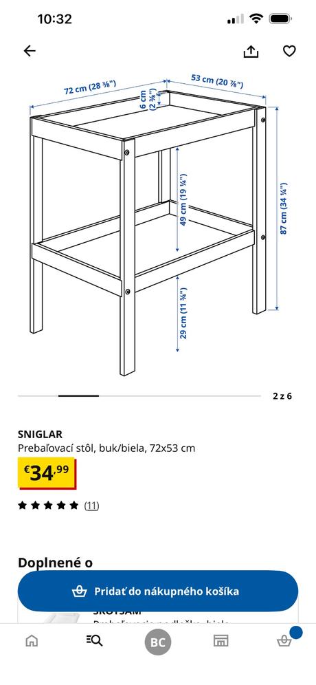 Prebalovaci pult ikea, 