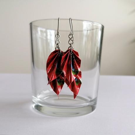 Náušnice dvojitý list - lesné plody,