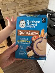 GERBER Natural mliečna kaša pšenično ovsená jablko a slivka