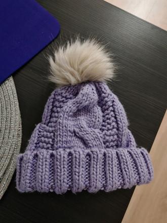 Fialová zimná čiapka 3-7 r, 