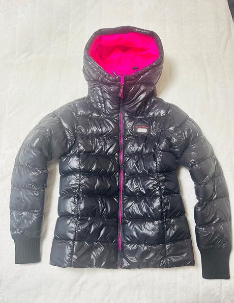 Prešívaná vetrovka s neónovou ružovou zn. uncs, l / m