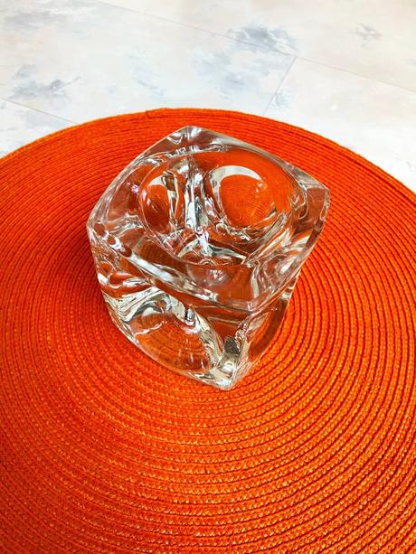 Masívny sklenený svietnik bohemia,