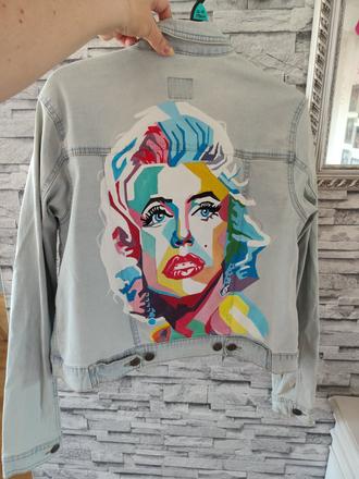 Štýlovo-maľovaná riflovka marylin mon, 40