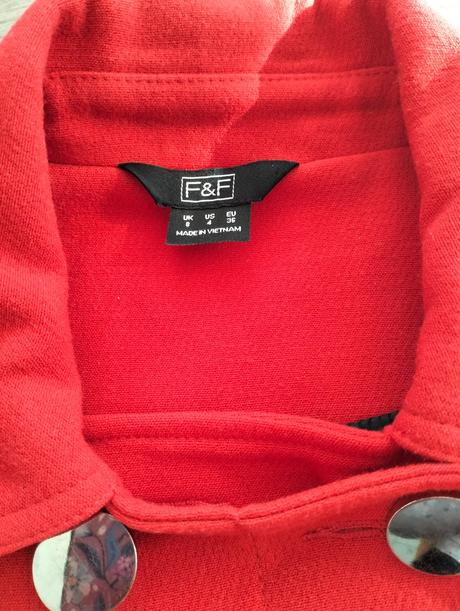 Červený f&f kabátik, f&f,36