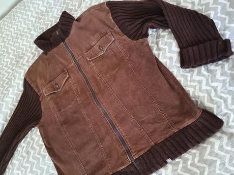 Hnedá manchestrová bunda, xxl