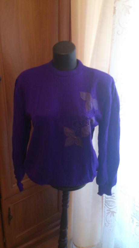 Fialový pulover, veľkosť m, amaranto,m