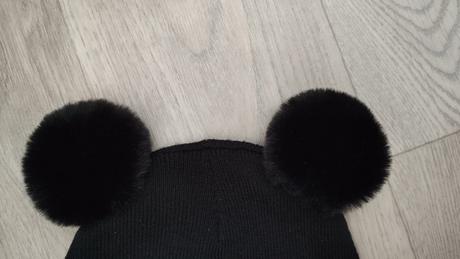 Čiapka s brmbolcami, h&m,128