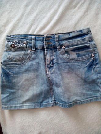 Riflová suknička, 140