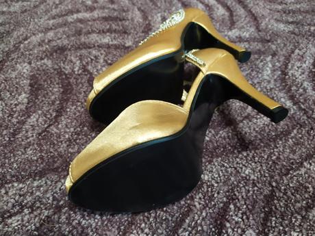 Zlaté lodičky so štrasom 37, 37