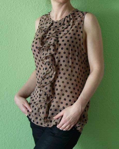 Bodkovaná blúzka bez rukávov sweewe veľ. m-l, l
