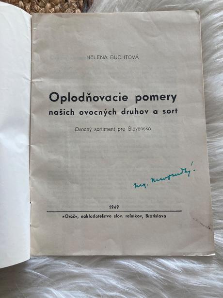 Oplodňovacie pomery našich ovocných druhov..(1949),