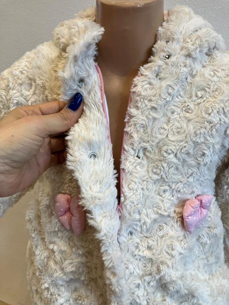 Dievčenská bunda s kapucňou a mašličkou (98), 98