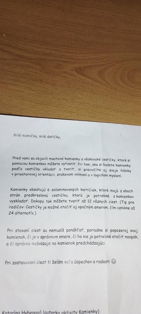 Vrecúšková aktivita - kamene, 