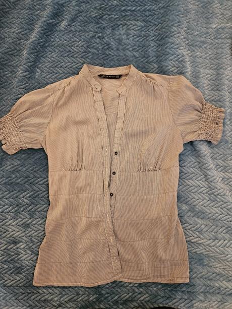 Pásikavá košeľa s krátkym rukávom zara, zara,xs