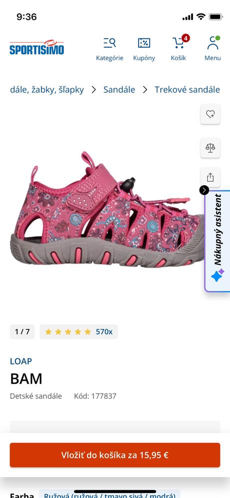 Dievcenske otvorene tenisky/sandále, loap,27