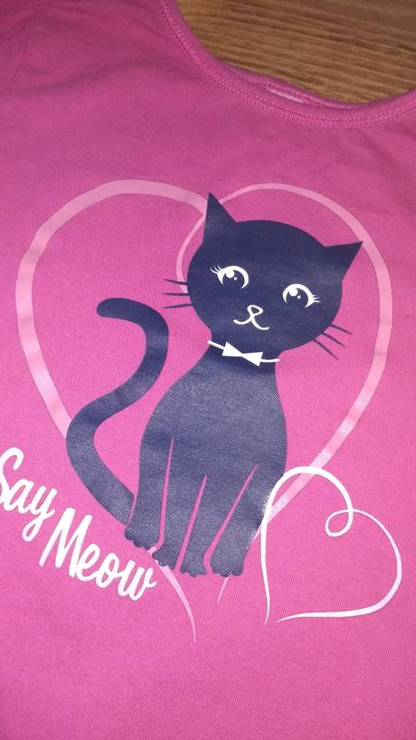 Tričko s mačičkou, veľmi málo nosené, dopodopo,128