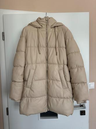 Béžová kozenkova bunda, zara,xs