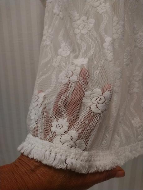 Dámsky predĺžený krémový priesvitný top, cream, xl, xl