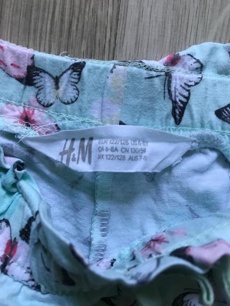 Kraťasy motýlik 6-8 rokov, h&m,128