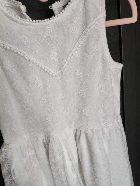 Čipkovane biele saty 122/128, 122