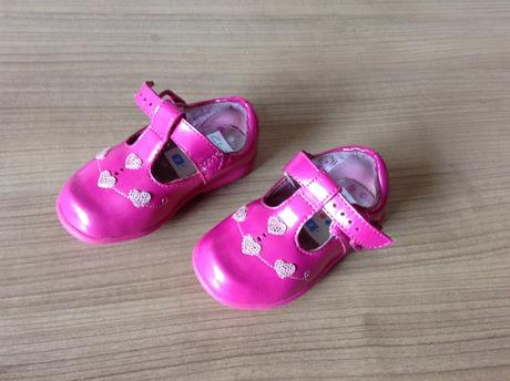 Ružové lakovkové topánočky, 12cm, clarks,19