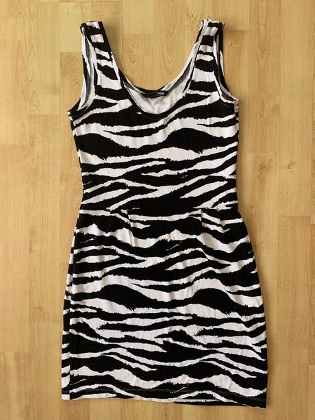 Zebrie šaty, h&m,s