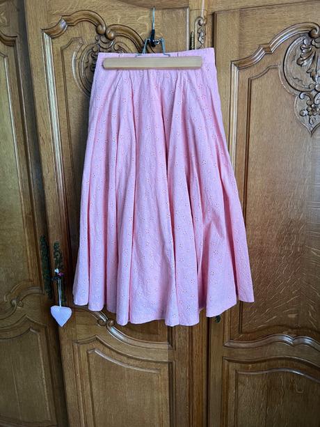 Hearts and found ružová madeirová midi sukňa, xs