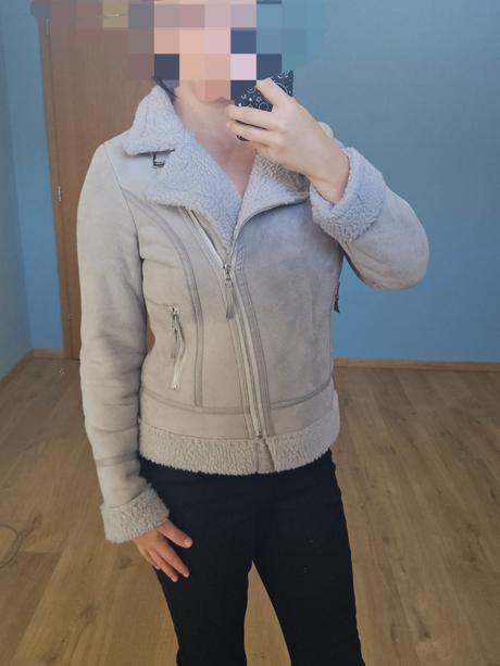 Šedý chlpatý dámsky kabátik / bunda, gate,xs