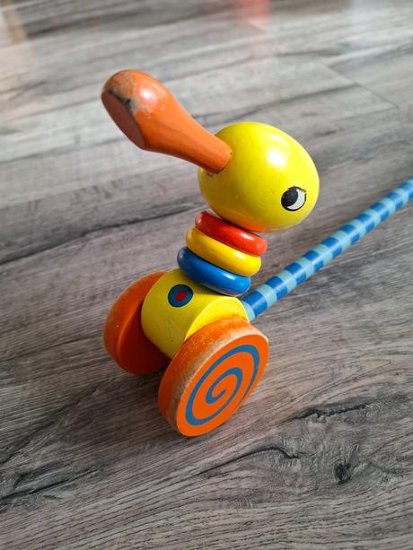 Drevená kačka na tlačenie, 