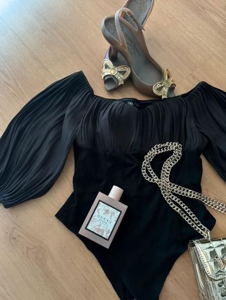 Čierne body s voľnými rukávmi zara, zara,l