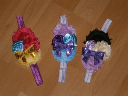 3 x farebné čelenky - cena spolu,