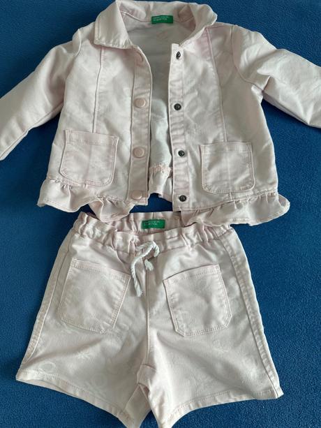 Riflova súprava bunda a kratasky benetton 18-24m, benetton,92