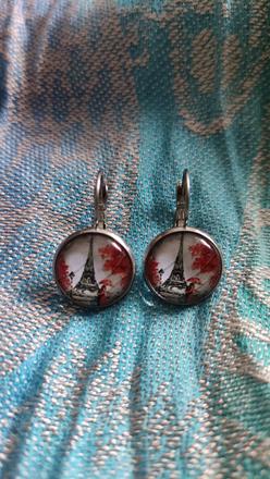 Náušnice  zamilovaný paríž - chirurgická oceľ, 