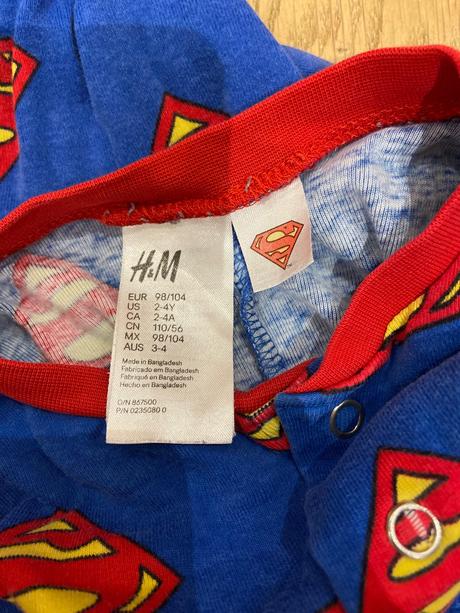 Pyzamko overal superman, h&m,92