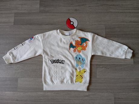Pokémon biela mikina 116 a 128, primark,116 / 128